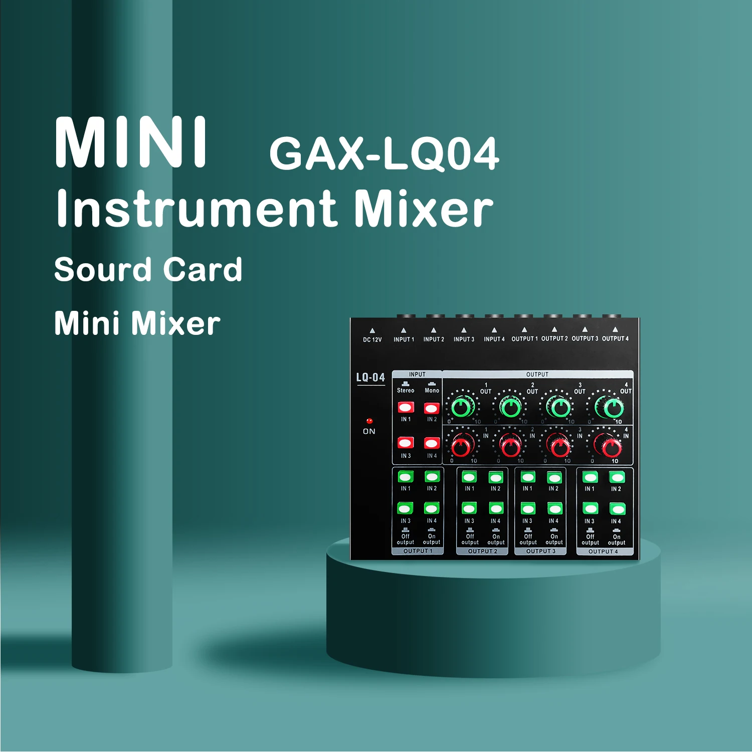 GAX-LQ04 4入力4出力 4チャンネルラインミキサー 録音サウンドカード