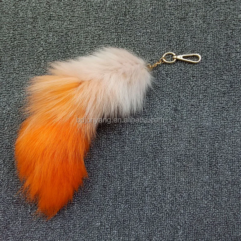 Пушистый меховой брелок с подвеской из натурального меха лисы