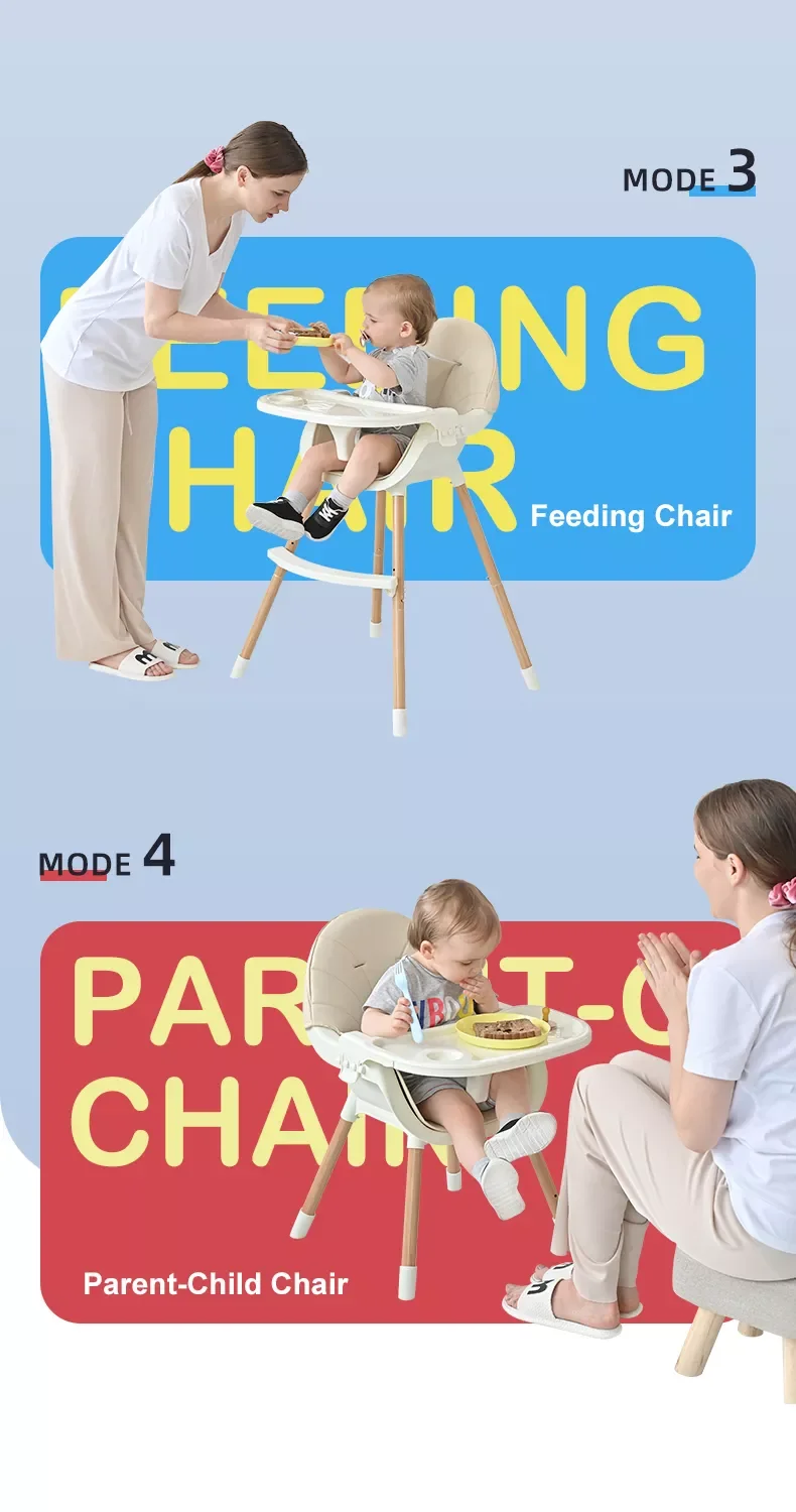 Top Selling Baby Eating Chair Home Usage Anti Slip Baby High Chair