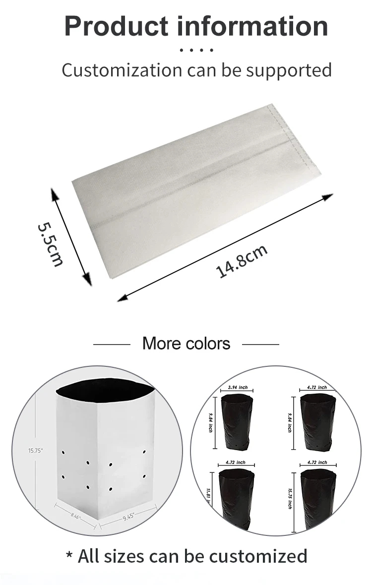 Custom Seeds Nonwoven Fabric Plant Bag Felt Grow Pot Seedling Nursery