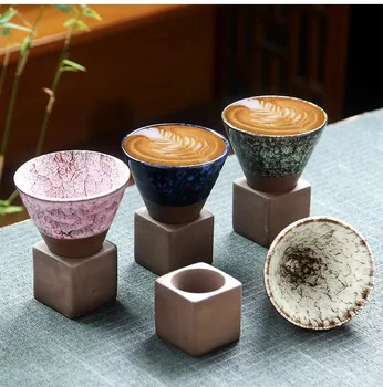 Hot Sale Triangle Shaped Ceramic Coffee Mug Reusable Glass Drinkware with Lid Specialized for Latte Beer & Tea Coffee Beverage