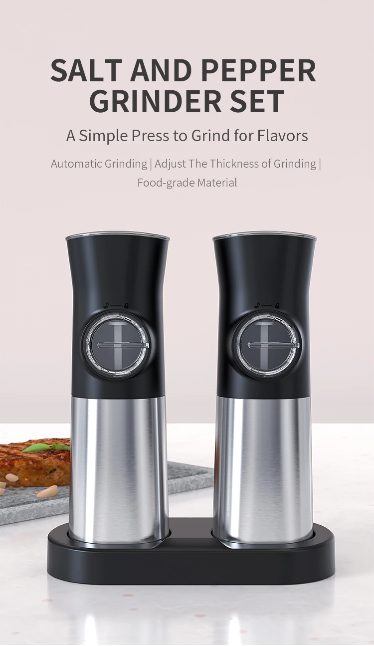 Gravity Electric Salt And Pepper Grinder Battery Powered Automatic Pepper Mill Ceramic Grinding