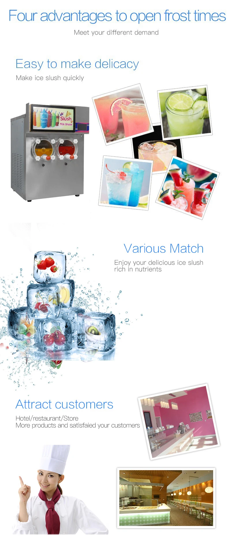 2021 New Design 2 Flavors High Quality Enclosed Frozen Cocktail Maker