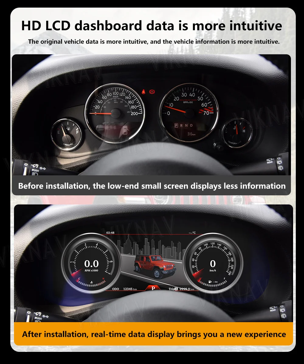 Digital Dash Instrument Cluster for 2011-2017 Jeep Wrangler JK 