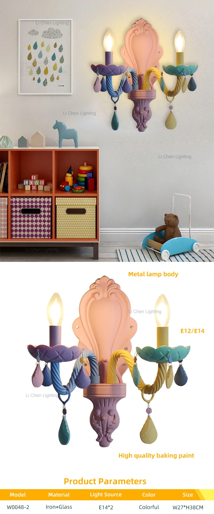 w0048 2 modern style indoor decoration living room bedroom child room glass led wall lamp-0