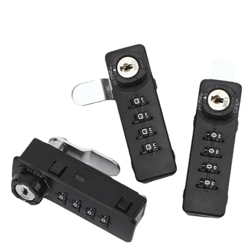 Plastic Black 4 Digits Public Mode Mechanical Master Key 4 Digits Password Combination Cabinet Cam Lock