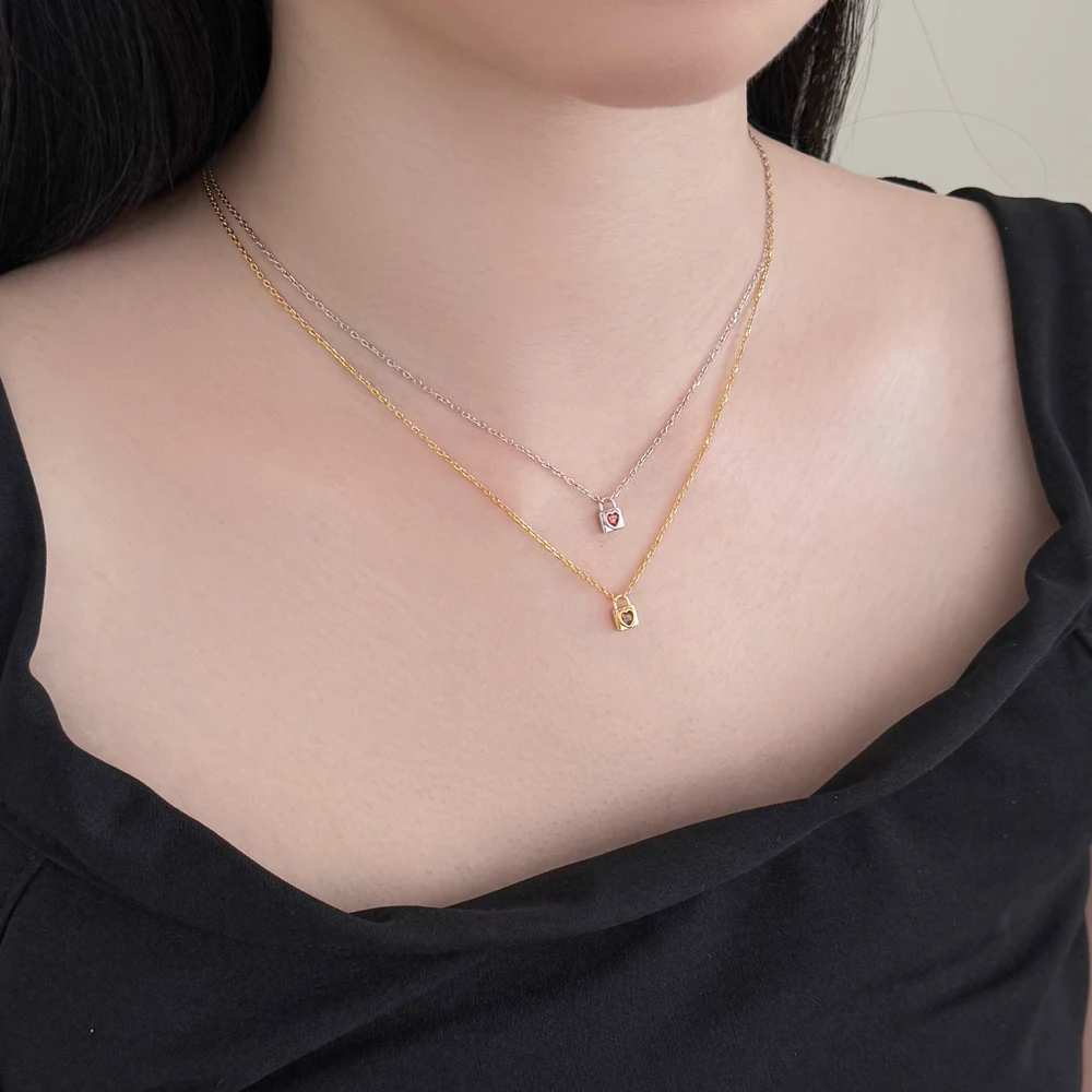 KAKODIY Fashion Simple Design Rhodium 18K Gold Plated 925 Sterling Silver Chain 5A Cubic Zirconia Pendant Heart Shape Pendant Necklace detail 3