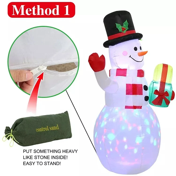 Christmas 5FT Inflatable Snowman Outdoor Yard Decoration, Blow Up