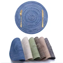 High quality waterproof round shaped woven table mats and coasters
