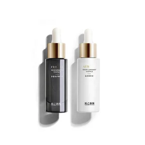 Factory Wholesale Stock 15ml clear White Black Slender Essential Oil Dropper Glass Bottle Hair Oil Bottles