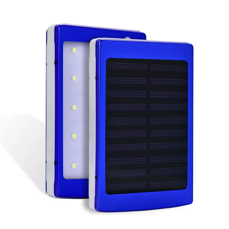 Solar Charger 10000mAh Portable Solar Power Bank with Ultra Bright LED Panel Light External Battery Pack for Camping Outdoor