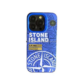 New Chrom Design Stone Island Mobile Phone Case for iPhone 16 15 14 13 Pro Max Custom Logo Phone Cover for iPhone 12 11