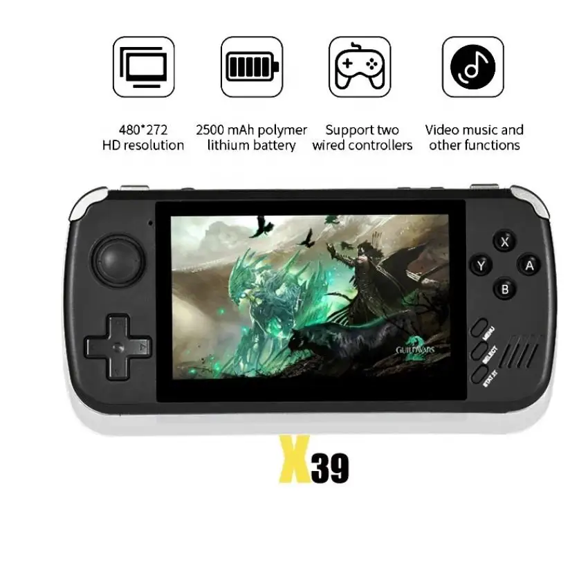 Портативный игровой плеер J X39, 4,3 дюймовый экран IPS HD, портативная игровая консоль с открытым исходным кодом для NES/SFC