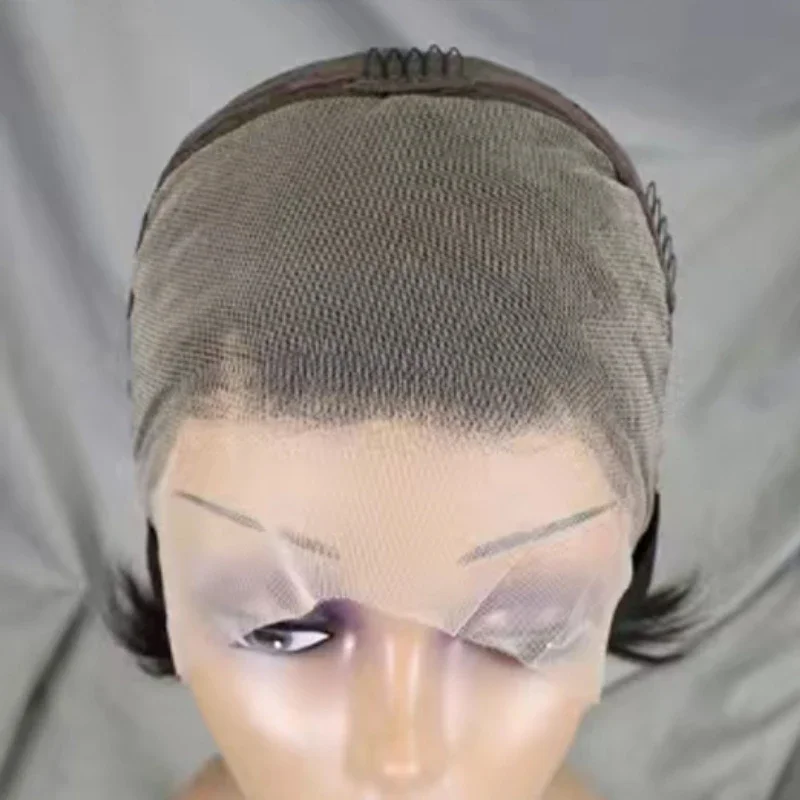 Parrucca frontale in pizzo 13x4 Parrucche umane Remy con parte laterale Taglio corto Pixie per capelli da donna_voghion.com