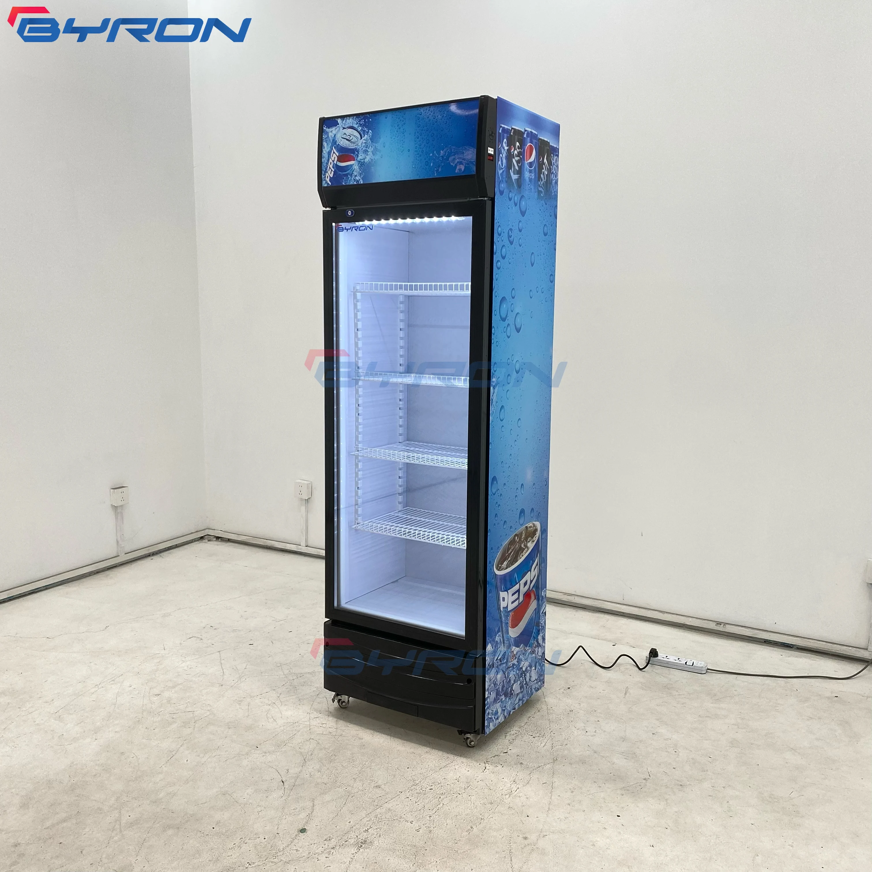 Single Door Glass Door Refrigerator Commercial Display