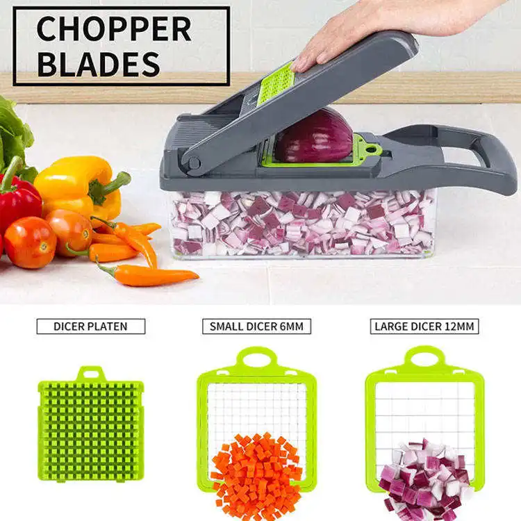 13 in 1 All in One Manual Kitchen Multifunctional Mandoline Slicer Vegetable Onion Cutter and Veggie Chopper Set