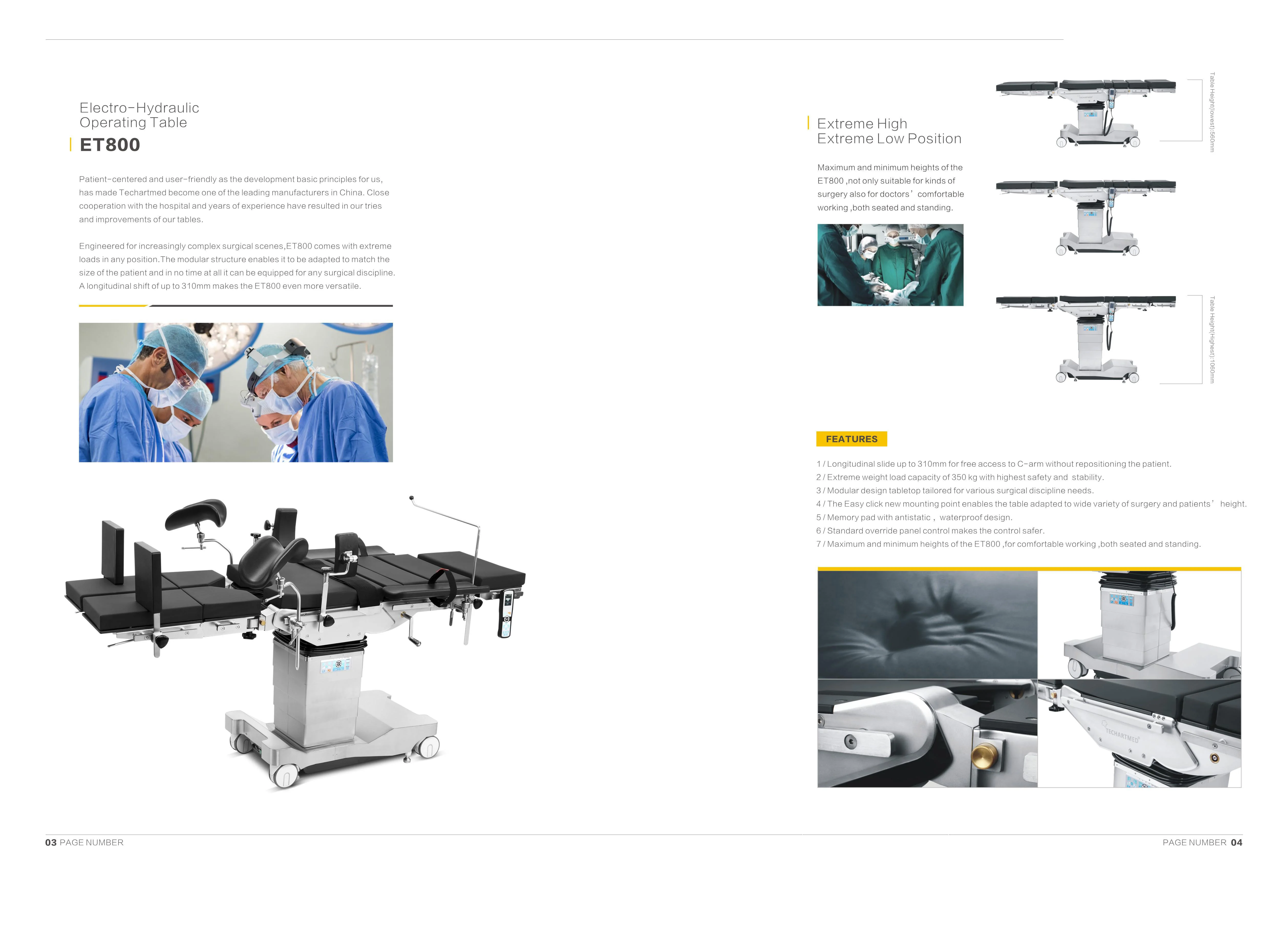 ET300C OR Electrical Operating Surgery Operation Surgical table details