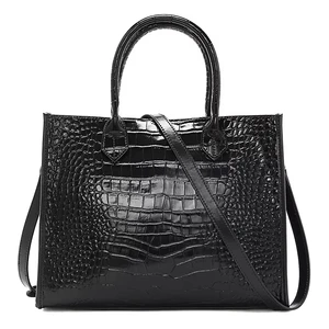 High-end Designer Women's Genuine Leather Crocodile Soft Top Layer Full Crossbody Tote Bags Handbags Ladies Luxury New Design
