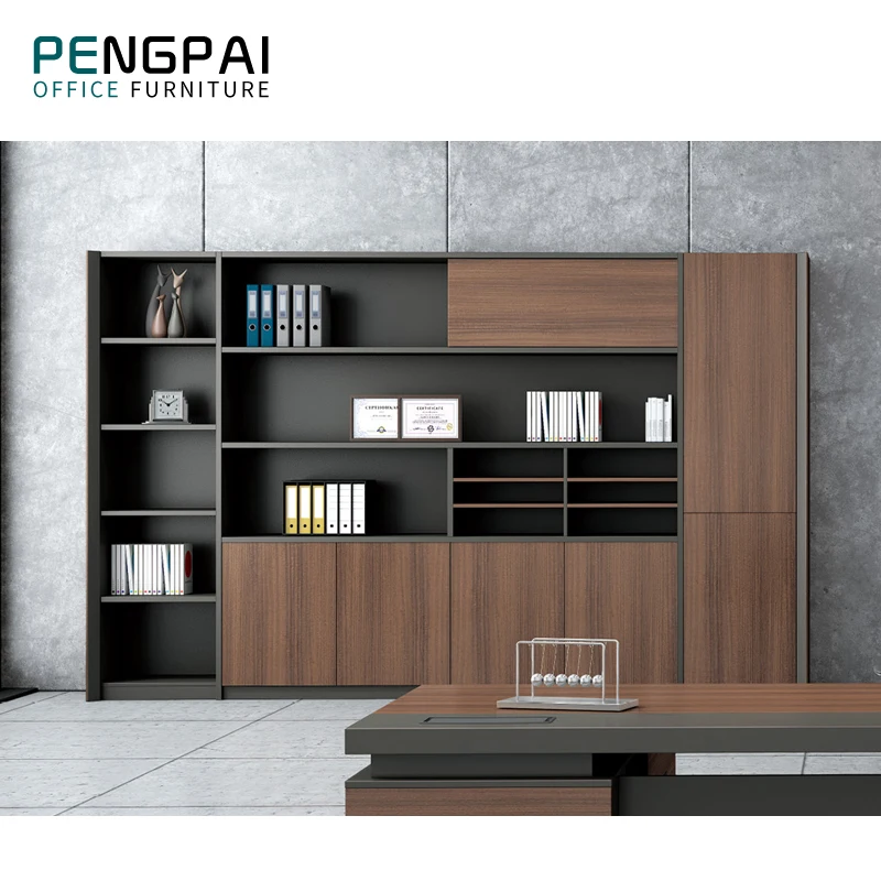 Современный Офисный настенный шкаф Pengpai, офисный деревянный шкаф для хранения документов, шкаф для документов