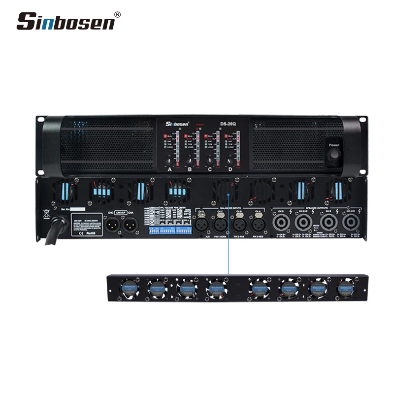 DS-20Q Audio Power Amplifier 4 Channel 4000 Watts Professional