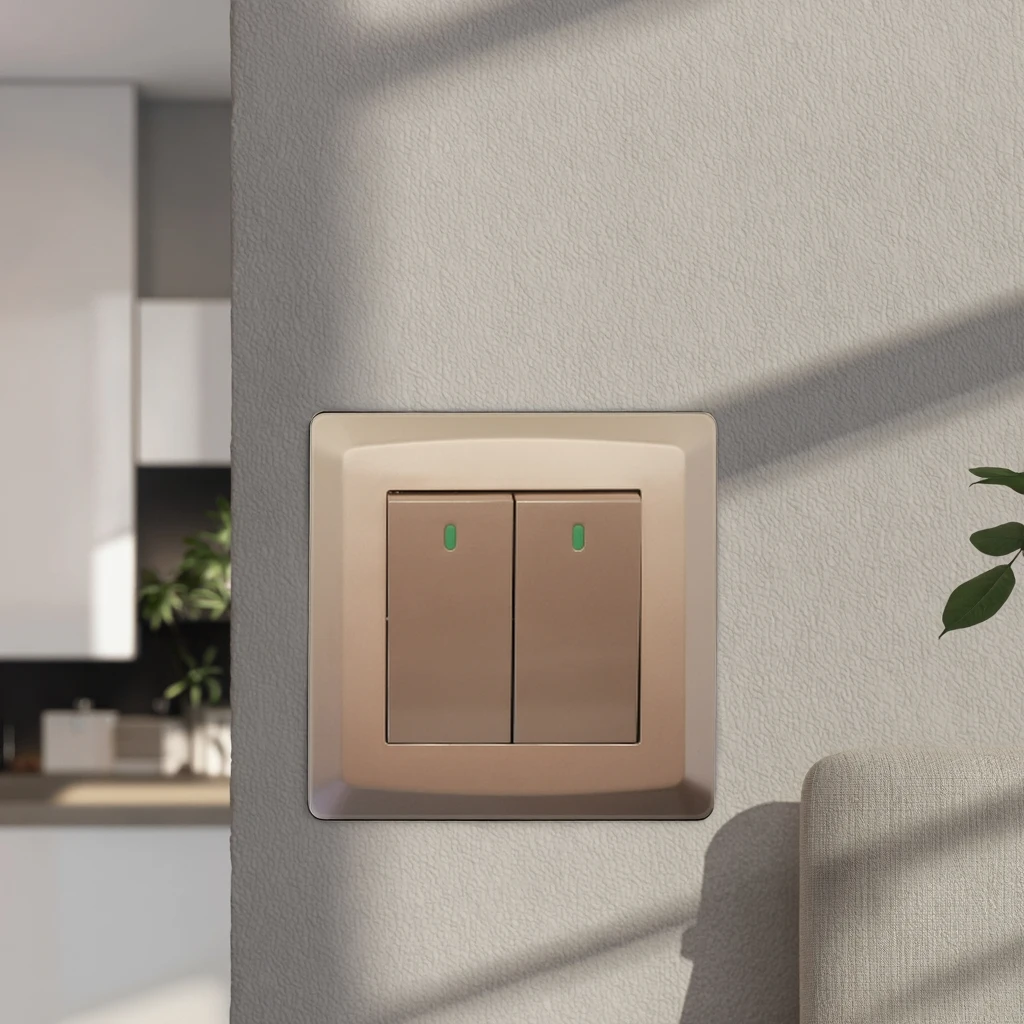 VNX High Quality Gold UK Standard 10A 250V Fashion Deceny Wall Switch Single Double Switch
