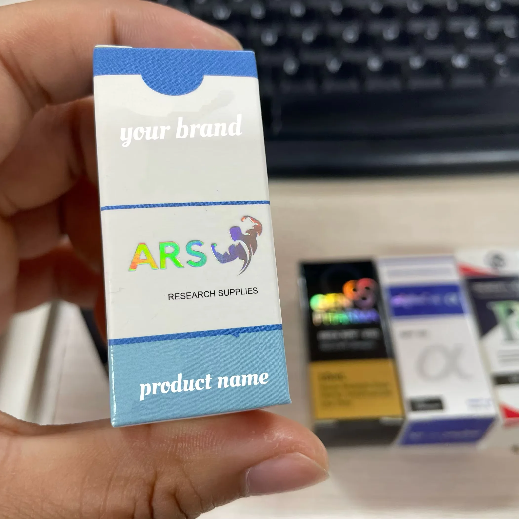 Sticker Printing Custom Holographic PET Adhesive Stickers Brand Product Label for 3ml 5ml 10ml Vial manufacture