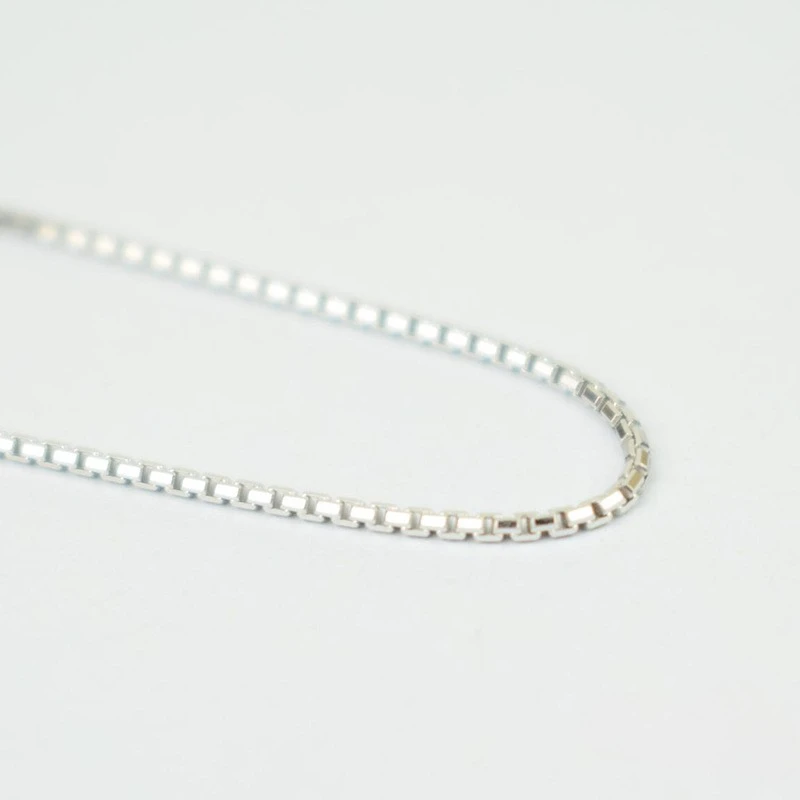 S925 Silver Octagonal Box Chain Trendy Necklace for All