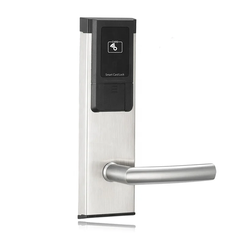 Secure Digital RFID Temic Keyless Door Lock for Hotels and Hostels Stainless Steel Electronic Swipe Card with Backup Key