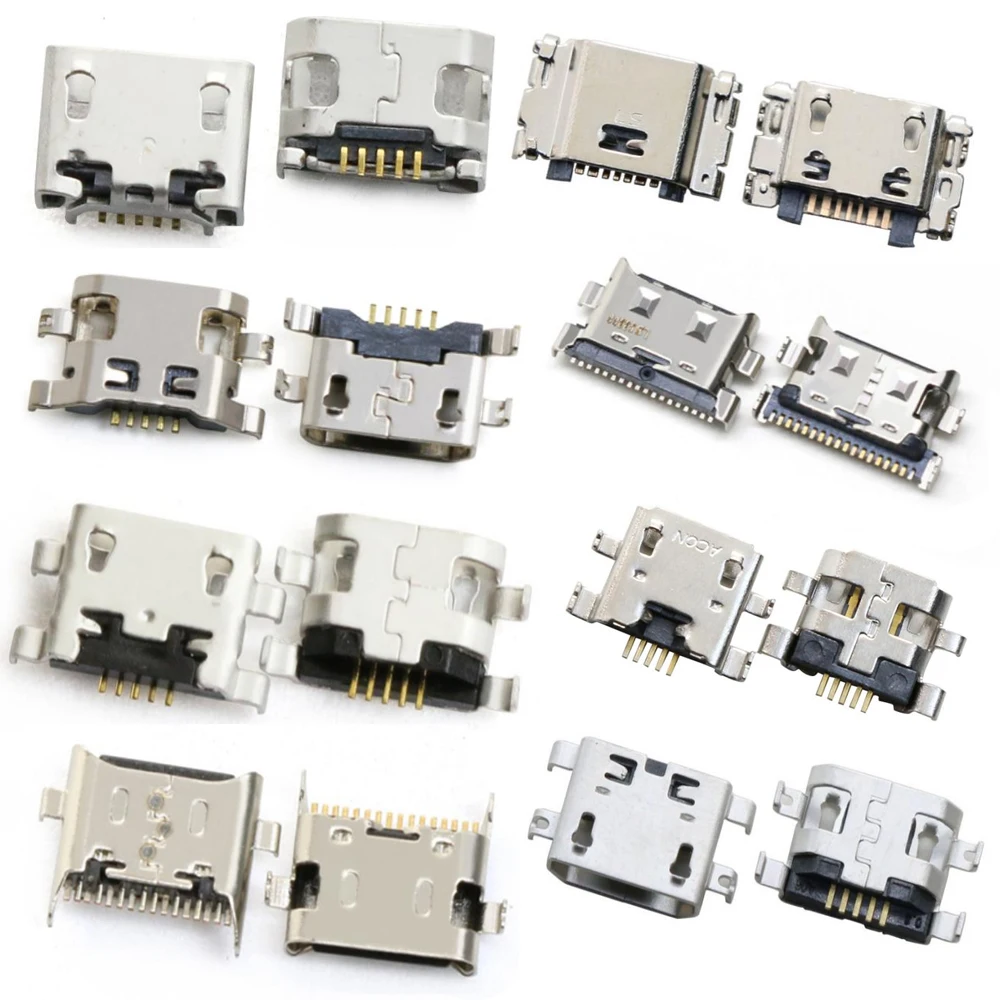Insieme Di Connettori Per Computer O Di Simboli Usb Per Connettori