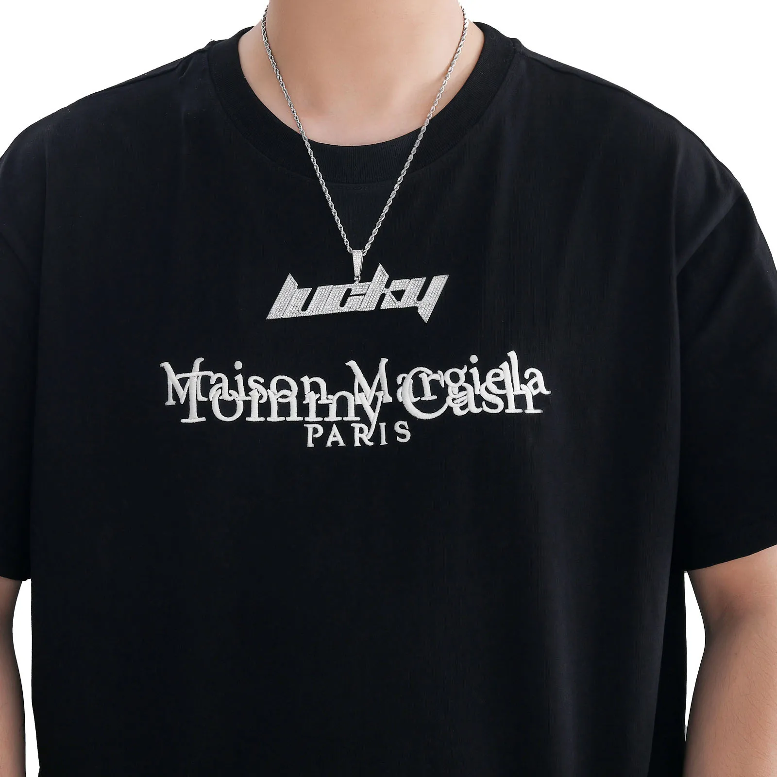 Factory Price Can Be Customized DIY Blade Lettering Combination 925 Sterling Silver Mozambique Diamond Necklace Pendant