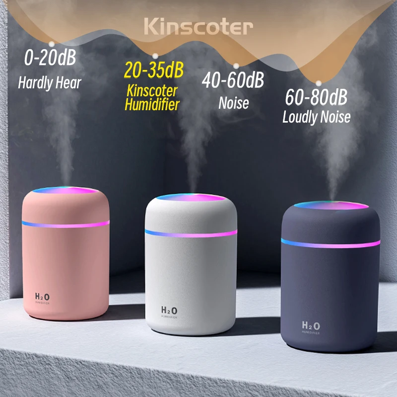 Kinscoter Mini Ultrasonic Atomizer USB Air Humidifier for Home Hotel Car School