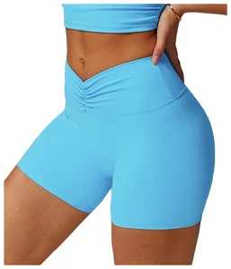 Women's XL High-Waist Sports Yoga Pants Quick-Drying Antibacterial Spandex Shorts Customizable Elastic Waist Solid Yoga Leggings
