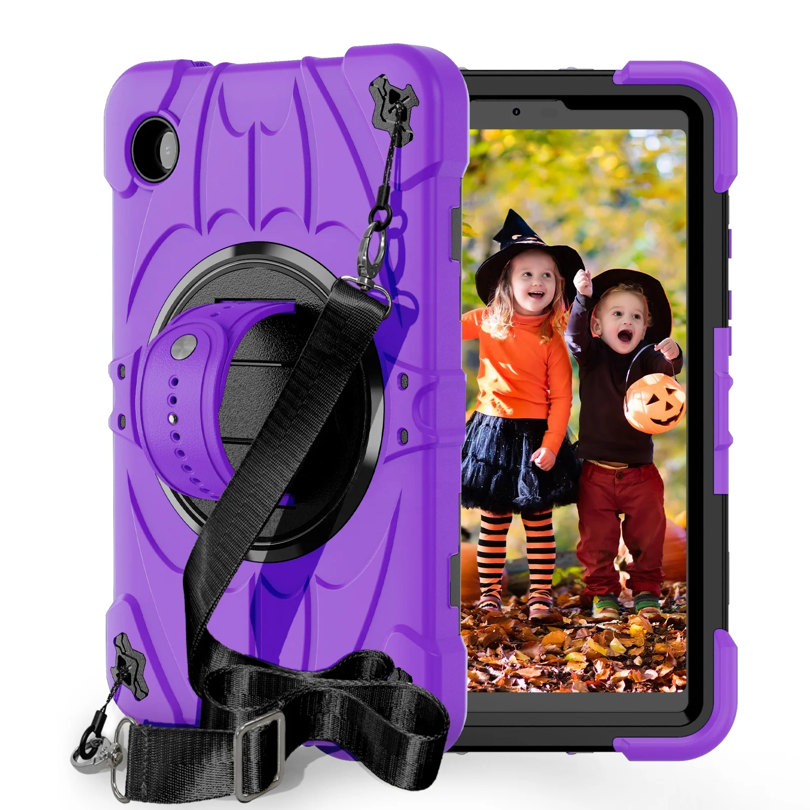 Armor Cases With Hand Strap For Samsung Galaxy Tab A9 A9+ Full Body Shockproof Sturdy Rugged Rubber Protective Case