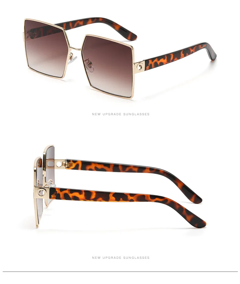 Luxury 2023 Oversized Metal Square Sunglasses for Women  display picture 3