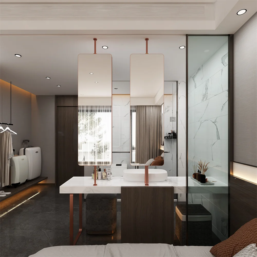 LED Mirrors Rotatable Washroom Rectangular Illuminated Smart Bathroom LED Mirror