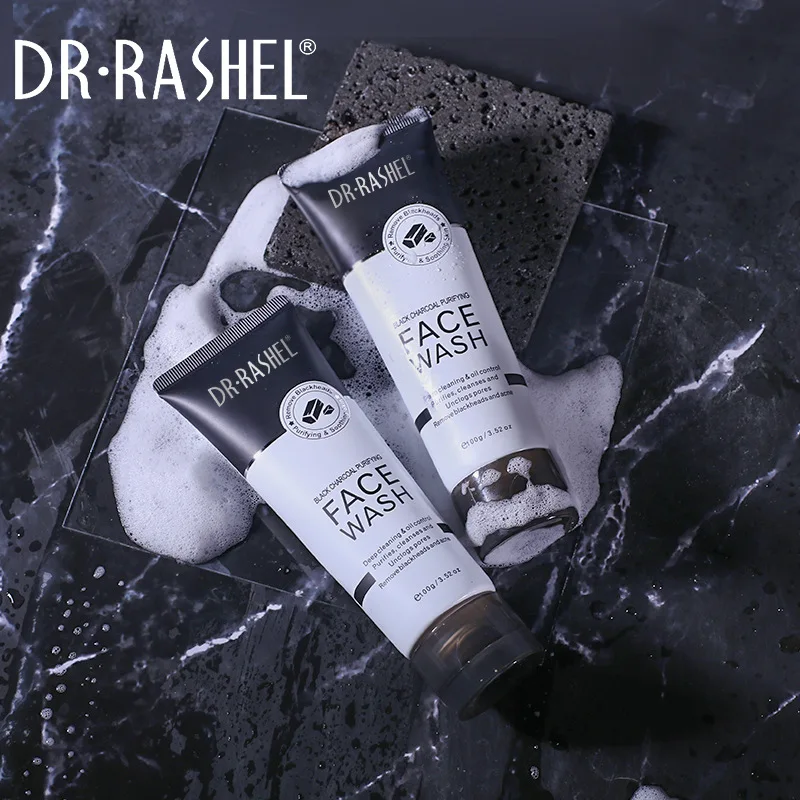 Dr Rashel Black Bamboo Charcoal Deep Cleansing Whitening Exfoliating Oil Control Purifying Face Wash 100g