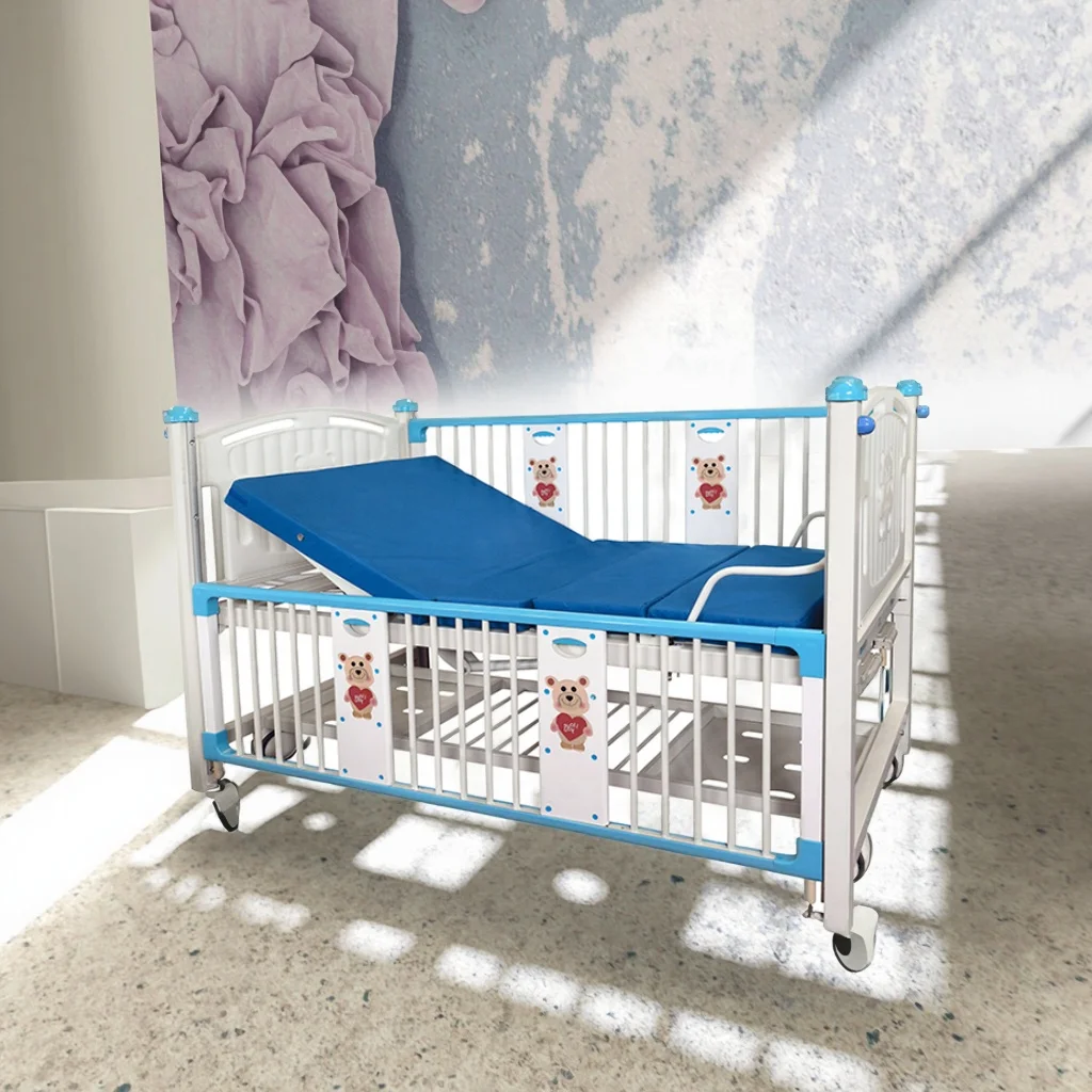 Gas-Assisted Adjustable Portable Metal Pediatric Hospital Bed with Lift-Off Railings and Infusion for Day Centers 6