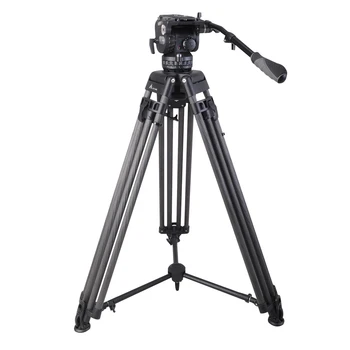 E-IMAGE EG25C PLUS Professional Heavy Duty Carbon Fiber Video Tripod With 100mm Fluid Head 28kg Payload