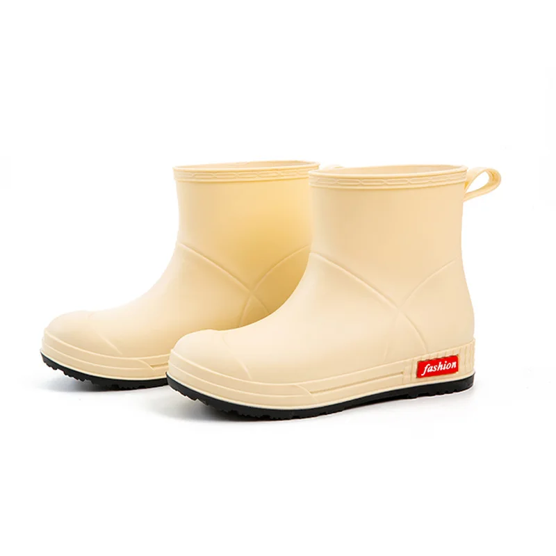 Womens Ankle Waterproof Pvc Rain Boot Antislip Garden Work Boot Firm