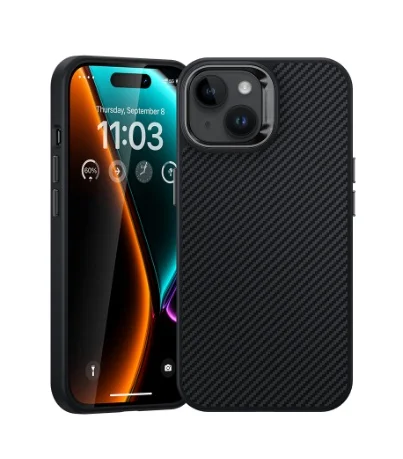 High Quality Touch Case For Iphone 13 14 15 16 Pro Max Skin-Touch Magnetic Phone Real Carbon Fiber Covers Myc9071 Laudtec