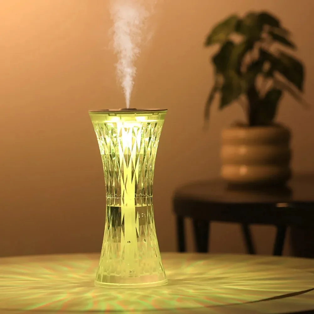 Hot Glass Design Touch Ambient Light Air Humidifier Night Light Clear Glass  Rose 3d Diamonds Crystal Led Table Lamp - Buy Product on Alibaba.com