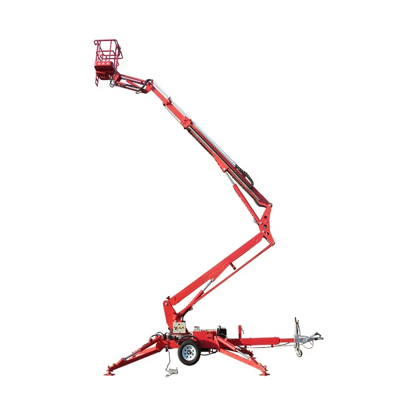 Germany Traffic Alko Axles Hydraulic Electric Trailer Cherry Picker Towable Spider Articulated Boom Lift