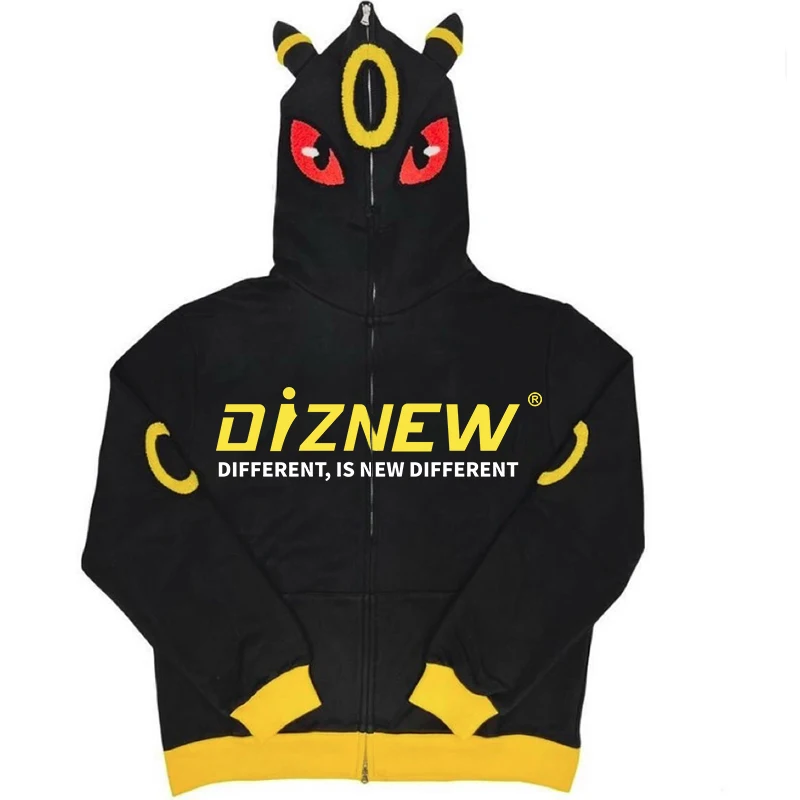 DiZNEW 2022 New High Quality Custom Anime Design Hoodie All Over Printed Cartoon Full Zip up Hoodie