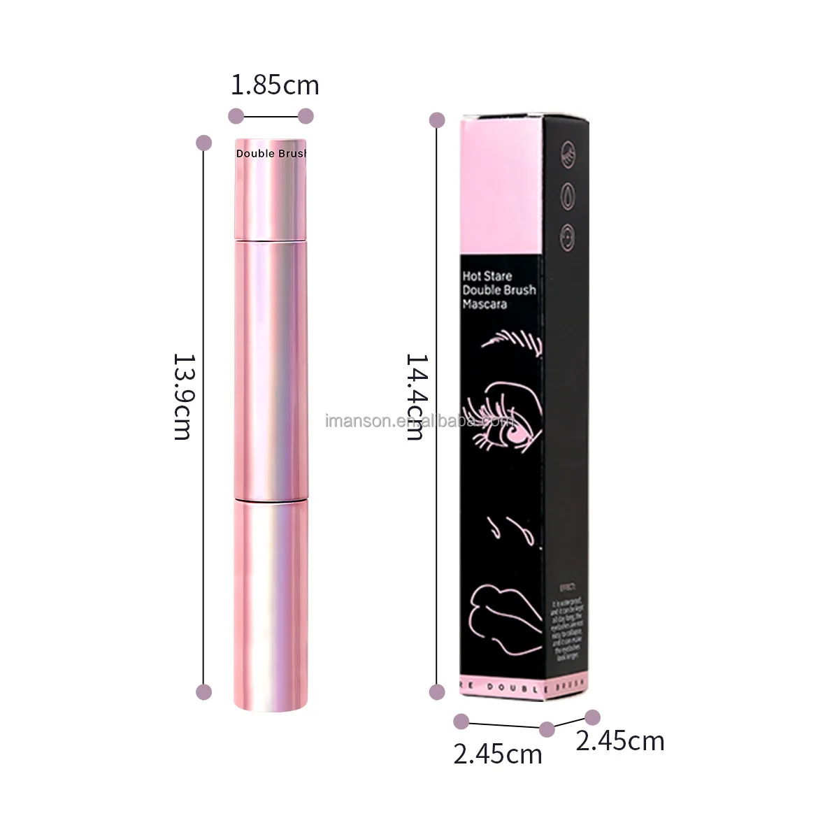 2 in 1 Eyes Makeup Dual Mascara Two Functions Color Dyeing Eyebrow Tinting Lashes Volumizing Liquid Double End Mascara