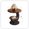 Black base + walnut tabletop-50cm single side table
