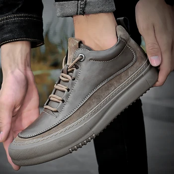 Alternative view of Fashion Men Shoes Sneakers Breathable New Loafers Shoes Casual Sneakers Leather Handmade Men Shoes Sneakers