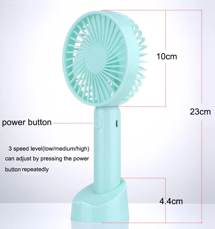 Adjustable 3 Speed Handheld Personal Mini Fan Usb Rechargeable Portable Fan for Office Outdoor Travel