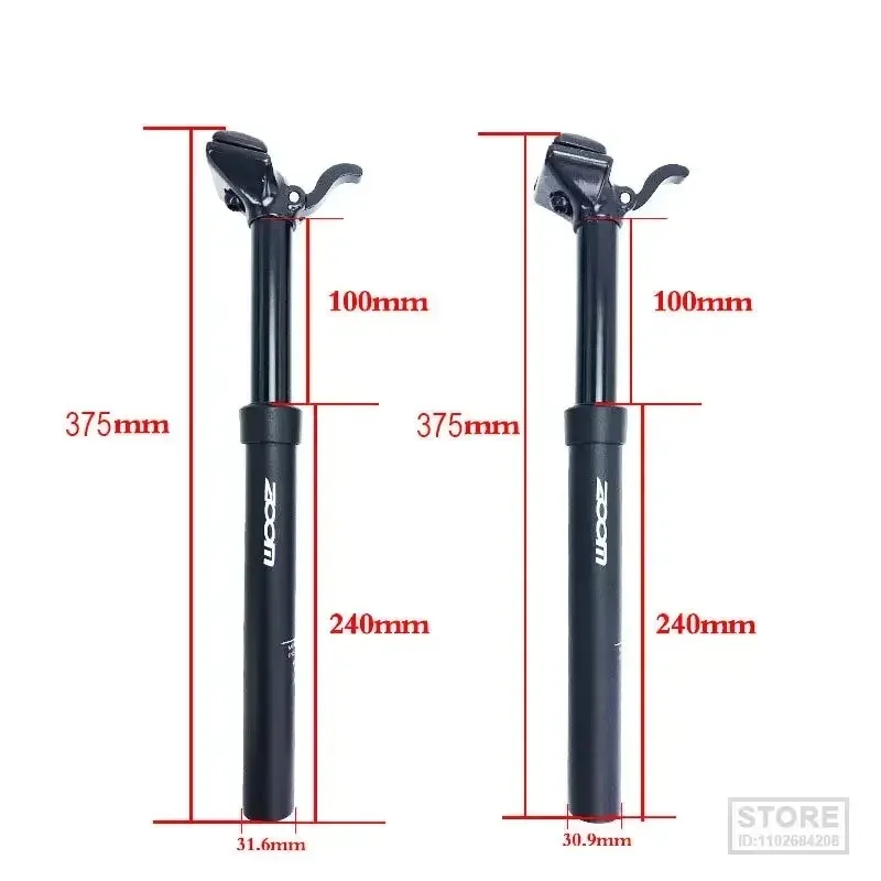 ZOOM MTB Dropper Seatpost Hand Remote Adjustable Durable