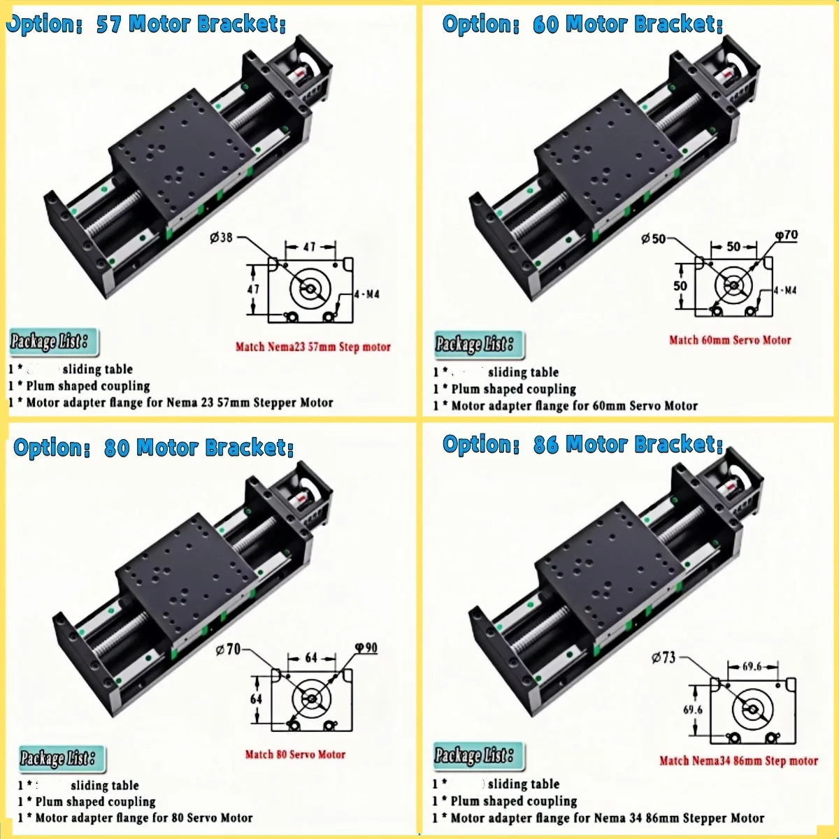 Thick Steel Plate Sliding Table Module Stroke 100~1000mm C7 Ball Screw ...