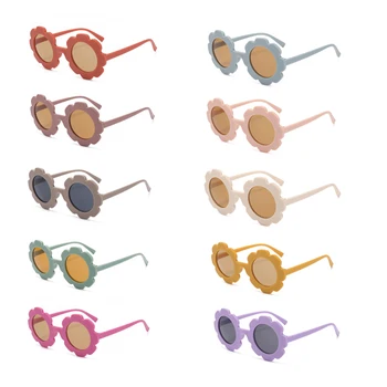 Latest Retro Color Toddler Girls Boys Sunglasses UV400 Summer Baby Kids Flower Sunglasses